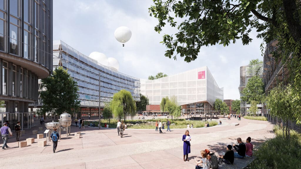 Visualisierung der Quartiere am Volkspark in der Science City aus dem Siegerntwurf von Cobe, Kopenhagen.